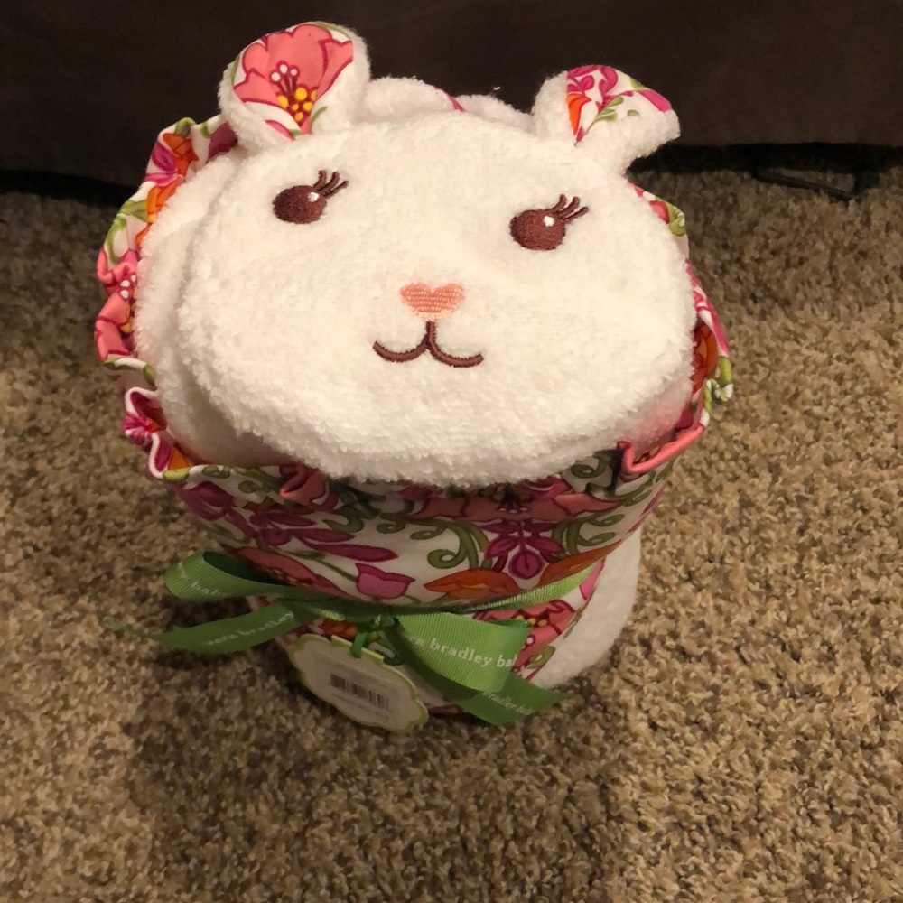 Vera Bradley baby hooded towel and bath mitt